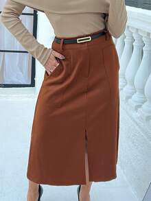 Women Skirts - 棕色 - 查看 4
