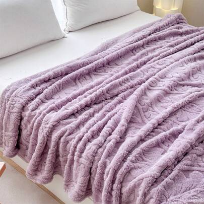 1 件加厚波西米亚风格提花仿羊羔绒毛毯，柔软温暖双面盖毯，适用于卧室、客厅、宿舍、办公室、汽车、野餐、派对、毕业典礼、所有季节