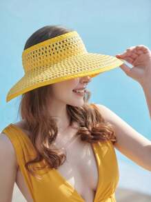 LEAJOURNO. Hollow Out Straw Visor Hat Boho