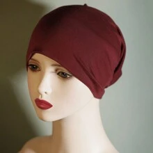 Solid Color Tube Undercap Lightweight Elastic Inner Hijab - A - View 26