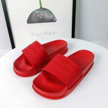 Fashion Pvc Slippers All Match Styiecomfortable Waterproof Thick Slipperswith Women - Đỏ - Xem 4