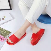 Fashion Pvc Slippers All Match Styiecomfortable Waterproof Thick Slipperswith Women - Đỏ - Xem 1