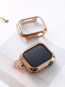 1pc Compatible Protective Case Cover 38mm 40mm 41mm 42mm 44mm 45mm 46mm 49mm, 2026 New Summer Product, PC Hard Material Electroplated Rose Gold Gold Silver Starry Sky Hollow Frame Watch Protective Frame Suitable For Watch Ultra 2 1 SE S9/8/7/6/5/4/3/2/1 Series Men Women Watch Lovers Replacement SmartWatch 38/40/41mm 42/44/45/49mm Compatible Protective Case, Mother's Day Gift, Teacher's Day Gift, Graduation Gift - Rose Gold - View 2