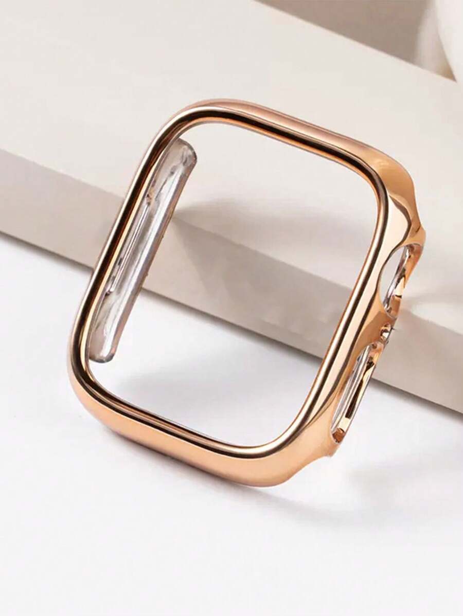 1pc Compatible Protective Case Cover 38mm 40mm 41mm 42mm 44mm 45mm 46mm 49mm, 2026 New Summer Product, PC Hard Material Electroplated Rose Gold Gold Silver Starry Sky Hollow Frame Watch Protective Frame Suitable For Watch Ultra 2 1 SE S9/8/7/6/5/4/3/2/1 Series Men Women Watch Lovers Replacement SmartWatch 38/40/41mm 42/44/45/49mm Compatible Protective Case, Mother's Day Gift, Teacher's Day Gift, Graduation Gift - Rose Gold - View 1