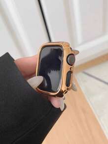 1pc Compatible Protective Case Cover 38mm 40mm 41mm 42mm 44mm 45mm 46mm 49mm, 2026 New Summer Product, PC Hard Material Electroplated Rose Gold Gold Silver Starry Sky Hollow Frame Watch Protective Frame Suitable For Watch Ultra 2 1 SE S9/8/7/6/5/4/3/2/1 Series Men Women Watch Lovers Replacement SmartWatch 38/40/41mm 42/44/45/49mm Compatible Protective Case, Mother's Day Gift, Teacher's Day Gift, Graduation Gift - Rose Gold - View 5