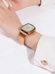 1pc Compatible Protective Case Cover 38mm 40mm 41mm 42mm 44mm 45mm 46mm 49mm, 2026 New Summer Product, PC Hard Material Electroplated Rose Gold Gold Silver Starry Sky Hollow Frame Watch Protective Frame Suitable For Watch Ultra 2 1 SE S9/8/7/6/5/4/3/2/1 Series Men Women Watch Lovers Replacement SmartWatch 38/40/41mm 42/44/45/49mm Compatible Protective Case, Mother's Day Gift, Teacher's Day Gift, Graduation Gift - Rose Gold - View 7