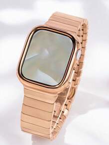 1pc Compatible Protective Case Cover 38mm 40mm 41mm 42mm 44mm 45mm 46mm 49mm, 2026 New Summer Product, PC Hard Material Electroplated Rose Gold Gold Silver Starry Sky Hollow Frame Watch Protective Frame Suitable For Watch Ultra 2 1 SE S9/8/7/6/5/4/3/2/1 Series Men Women Watch Lovers Replacement SmartWatch 38/40/41mm 42/44/45/49mm Compatible Protective Case, Mother's Day Gift, Teacher's Day Gift, Graduation Gift - Rose Gold - View 6