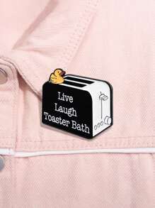 1pc Creative Live Laugh Toaster Bath Cartoon Bread Toaster Shaped Design Brooch Pin Badge For Everyday Wear, Unisex