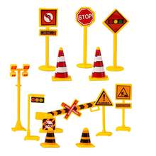 1set Roadblock Traffic Light Stop Traffic Sign Cake Decoration Toppers For Construction Vehicles Theme Birthday Party Decor - Multicolor - View 4