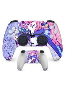 1pc Wireless Controller Sticker PVC Protective Film Scratch-Resistant Decal Compatible With Joystick, Cartoon Game Character Theme Joystick Sticker, Game Accessory With Frosted Anti-Slip Wear-Resistant Design, Both Sides Can Be Applied - PS5 Controller Sticker - View 13