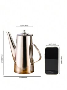 WGROOM 1 件/1 套加厚不锈钢茶壶/咖啡壶，适用于家庭厨房、客厅、餐厅。适用于茶、咖啡、牛奶、果汁。适用于户外、婚礼、派对、礼物、生日 - 金色 - 查看 18