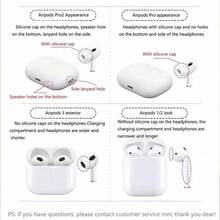 简约兼容Airpods苹果耳机保护壳1/2代蓝牙耳机软壳Airpodspro新3代带登山扣 - 黑色 - 查看 6