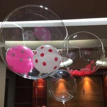 18/36 Inch Thickened Solid Color Bubble Balloons, Transparent Heart-Shaped Bubble Balloons, Transparent Balloons For Valentine's Day Confession, Indoor/Outdoor Wedding Birthday New Year Party Decoration, Helium-Filled Floating - Clear - View 8