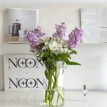 1pc Acrylic Anti-Drop Vase, Transparent Straight Tube, Multi-Functional Creative Vase, Living Room & Bedroom Decor, Transparent Glass Vase/Planter/Fish Tank, Large Living Room & Bedroom Decor Gift, Birthday, Graduation, Home Decor, Christmas Decor, Christmas Vase - Clear - View 3