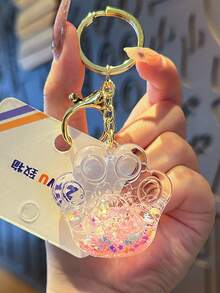 1pc Liquid Cat Claw Keychain, Fun Fidget Toy, Suitable For Backpack Pendant And Holiday Gifts - Multicolor - View 5