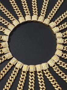 Hiphop Style Man Name Letter Chain Bracelet Jewelry Fashion Style Zinc Alloy Material Rhinestone Inset Link Chain Bracelet - Silver - View 7