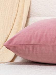 4pcs Modern And Comfortable Super Soft Short Plush Solid Color Pillowcase Set Without Filling For Home, Bedroom, Sofa Cushion Cover, Living Room, Bed Head, Etc. - Dusty Pink - View 6