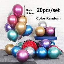 50/20/100 piezas de globos metalizados de 5 pulgadas en colores mezclados de oro, plateado, azul y morado para la decoración de fiestas de bodas y cumpleaños - Azul - Ver 18