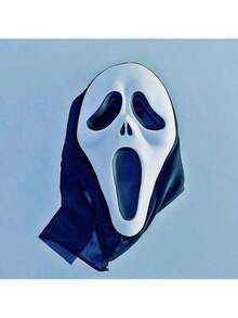 1入萬聖節驚叫鬼面具服裝道具，適用於舞會、死亡角色扮演服裝道具、恐怖裝飾、場景裝飾、兇猛恐怖道具 - 彩色 - 查看 6