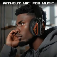 FREEWOLF Auriculares para juegos ATTACK SHARK L60 a prueba de ruido, modo triple inalámbrico/2.4G/Bluetooth, ultraligero, con micrófono enchufable, altavoz de 40 mm, llamadas claras y diseño hueco transparente - Negro - Ver 7