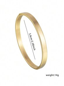 1 pieza Pulsera de acero inoxidable simple y elegante para mujer, dorada - Amarillo Oro - Ver 6