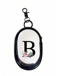 1pc-Black Portable Mini Transparent Zipper Storage Bag, Multifunctional Jewelry Storage Bag For Earphones, Charger Case, Keychain, Ring, Transparent Travel Accessories Bag, Transparent Storage Bag With Keychain, Convenient For Carrying Makeup Mirror, Earphones, Data And Charging Cables, Waterproof, Lightweight, Suitable For Girls, Students And Boys, Suitable For Storing Small Items, Data Cable Storage Bag, Bracelet Bag, Cosmetic Bag - Black - View 14