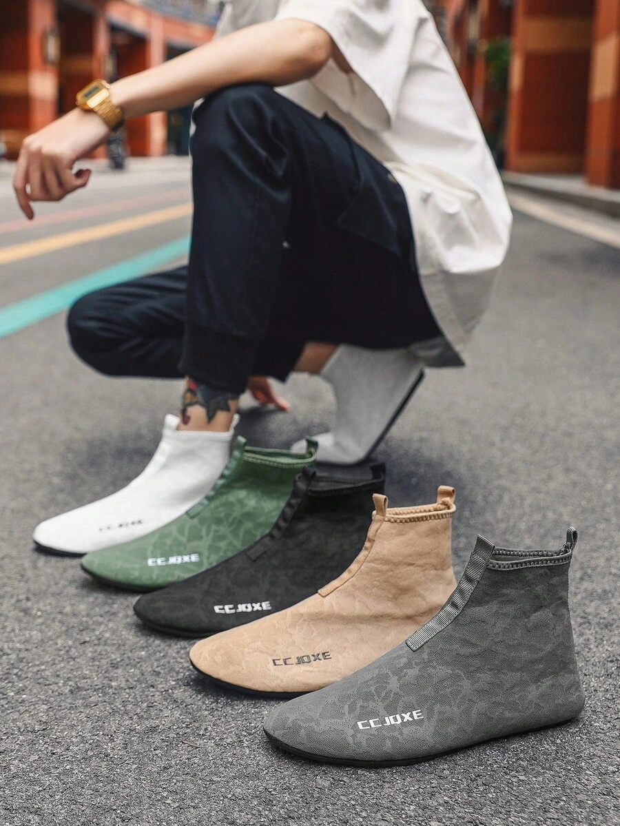 Zapatos deportivos de caña alta para hombres con diseño patriótico para el Día de la Independencia. Livianos, amortiguadores de impactos, transpirables y cómodos. Zapatos adecuados para todas las estaciones. - Blanco - Ver 1