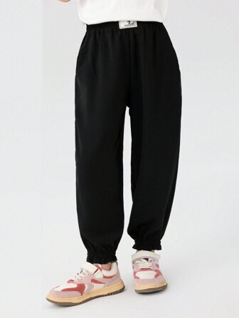 zosee Smooth, Cool, Mosquito-Proof And Lightweight Shaking Pants With Color Blocking, Applique And Lantern Design, For Young Girls