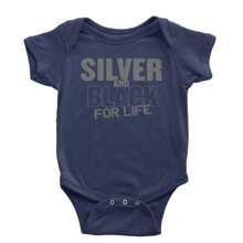 Silver And Black For Life Football Fan Infant One-Piece Romper Bodysuit And Toddler T-Shirt - Lavender - 查看 6