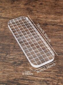 1PC Transparent Simple Acrylic Sheet With Grid Lines Silicone Stamp With Tools 0.39inch Thick, 9 Specifications To Choose From, Suitable For Scrapbook Craft Card Making, DIY Album Card Decoration Back To School - Clear - View 19