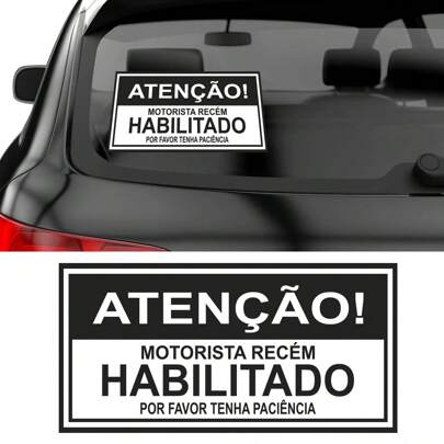 Adesivo Recém Habilitado Carro Novos Motoristas