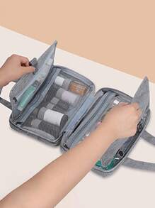 1 件，旅行洗漱包，化妆品收纳袋，壁挂式收纳袋，适用于淋浴房配件，便携式化妆品收纳袋化妆包化妆包化妆品收纳袋 - 灰色 - 查看 7