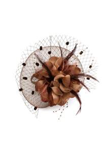 1pc Women Girls Fascinators Hat Tea Party Hair Clip Headband Vintage Headpiece Mesh Veil Retro Fashion Headwear, Hair Accessories, Gifts, Wedding - Multicolor - View 14