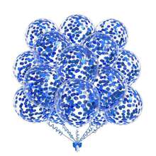 10pcs Birthday Party Balloon Decoration Pack Latex Balloon, 20pcs New Style 12-Inch Happy Birthday Printed Metal Round Latex Balloon For Birthday Party Scene Decoration, Christmas - Blue - View 5