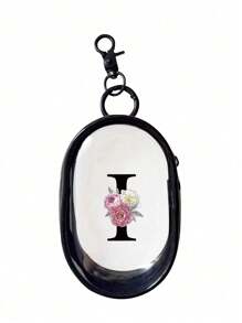 1pc-Black Portable Mini Transparent Zipper Storage Bag, Multifunctional Jewelry Storage Bag For Earphones, Charger Case, Keychain, Ring, Transparent Travel Accessories Bag, Transparent Storage Bag With Keychain, Convenient For Carrying Makeup Mirror, Earphones, Data And Charging Cables, Waterproof, Lightweight, Suitable For Girls, Students And Boys, Suitable For Storing Small Items, Data Cable Storage Bag, Bracelet Bag, Cosmetic Bag - Black - View 10