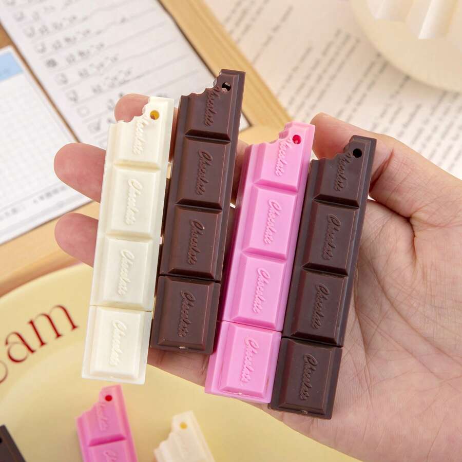 3 Chiếc Bút Bi Nạp Màu Đen Sôcôla Hoạt Hình Mô Phỏng Thực Phẩm Viết Bút Học Văn Phòng Phẩm Đồ Dùng Dễ Thương Di Động Có Thể Đeo Dây Mặt Dây Chuyền Bút Bi