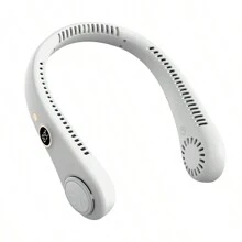 挂脖风扇usb便携式5档可调带数显迷你便携小型懒人挂脖无叶可充电360°可调制冷空调户外学生静音大风力风扇降温神器礼物 - 漸層色 - 查看 5