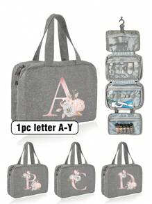 1 件，旅行洗漱包，化妆品收纳袋，壁挂式收纳袋，适用于淋浴房配件，便携式化妆品收纳袋化妆包化妆包化妆品收纳袋 - 灰色 - 查看 1