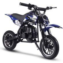 SAY YEAH Mini Kid Dirt Bike, Model 50CC 2-Stroke Gas Bike With Off-Rode Tire, Suspensions, Disc Brakes, Max Load 130Lbs, EPA Approved Brakes: Front & Rear Disc - Blue - View 6