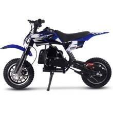 SAY YEAH Mini Kid Dirt Bike, Model 50CC 2-Stroke Gas Bike With Off-Rode Tire, Suspensions, Disc Brakes, Max Load 130Lbs, EPA Approved Brakes: Front & Rear Disc - Blue - View 5