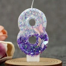 2入組公主皇冠生日蛋糕裝飾，生日數字蠟燭，生日派對蛋糕裝飾用品 - 彩色 - 查看 8