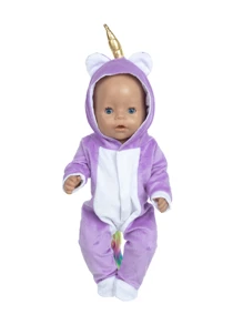 18 Inch Doll Clothes Set - Purple Pony Outfit, Popular Cross-Border Cute Cartoon Print Clothing Suit For Dolls - Purple - View 6