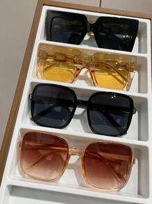 4 piezas Gafas cuadradas para mujer, de moda para fotografía callejera al aire libre - Multicolor - Ver 5