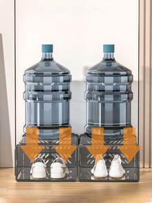 1pc Japanese-Style Drawer Type Plastic Shoe Box, Foldable Clear Plastic Box, Dust-Proof Bedroom Shoe Storage Container With Flip Cover, Shoe Organizer - Grey - View 4