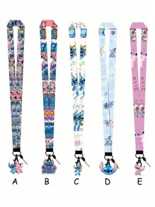 1入組動漫漫畫史迪奇手機掛繩頸帶繩鑰匙扣鑰匙環配件 - 彩色 - 查看 9
