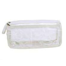 1入組雙層拉鍊PU透明鉛筆盒大容量三角形鉛筆盒學生多功能文具袋校園學習文具辦公用品 - 彩色 - 查看 13