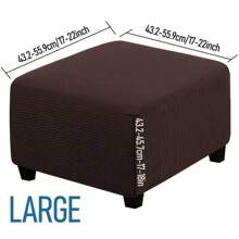 經典彈性正方形腳凳套，滑套式Grip聚酯彈性保護套帶彈性帶閉合，可機洗，家庭辦公室裝飾-1件 - 彩色 - 查看 12