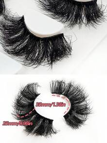 Asiteo 4 Pairs 25mm 9D Faux Mink Lashes Bulk Russian Volume Fluffy Natural False Eyelashes Thick Dramatic Faux Mink Eyelashes - 黑色 - 查看 8