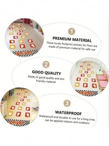 有趣的跳房子地板貼紙-可移式網格設計創意遊戲貼紙,用於房間裝飾