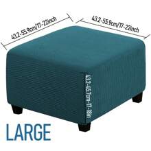 經典彈性正方形腳凳套，滑套式Grip聚酯彈性保護套帶彈性帶閉合，可機洗，家庭辦公室裝飾-1件 - 彩色 - 查看 32